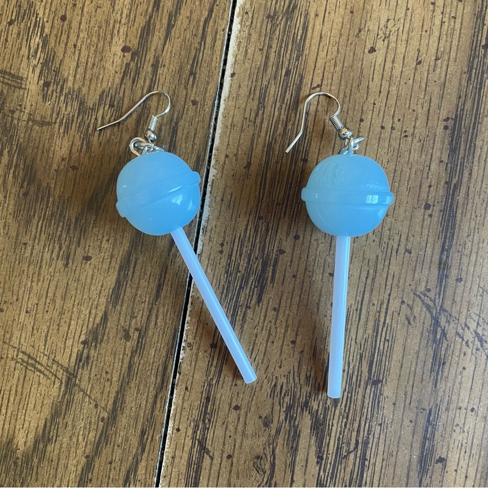 New Lollipop Blue Dum-Dum Earrings